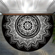 Non-Slip White Circular Doormat Washable Polyester Indoor Outdoor Entry Rug 15x23 19x31 23x35 31x47 Inches