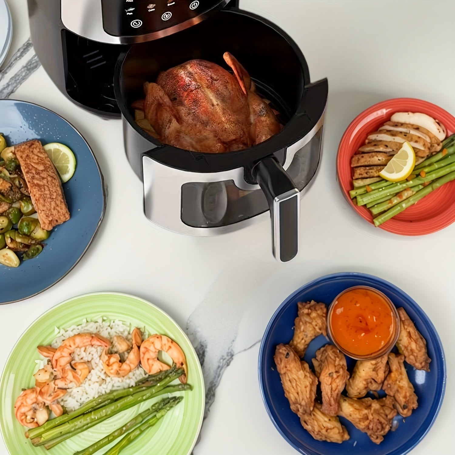 5L yog'siz sensorli ekranli havo qovuradigan qurilma, 8 ta sozlamali, 400°F gacha pishiradi