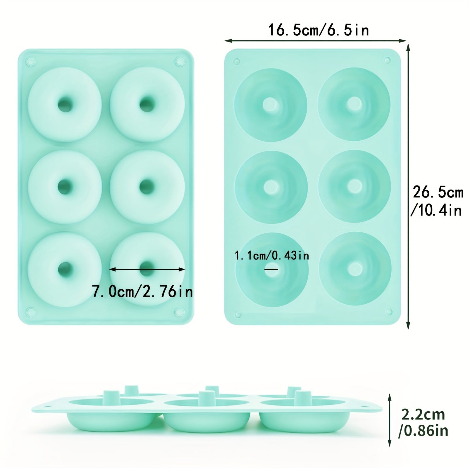 Silicone Donut Molds Non-Stick Baking Tools for Cookies Cakes and Bagels Multiple Colors