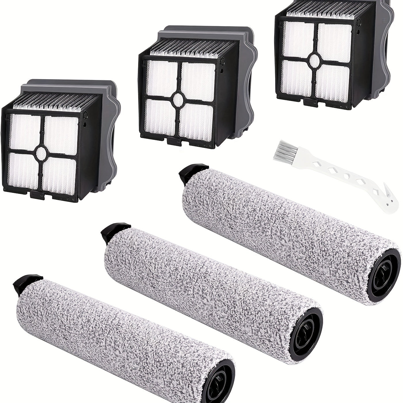 2 Brush Rollers and 2 Vacuum Filters for Cordless Wet Dry Vacuum Cleaner