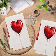 Two Pieces Ultra Soft Kitchen Towels Heart Balloon Design Absorbent Machine Washable