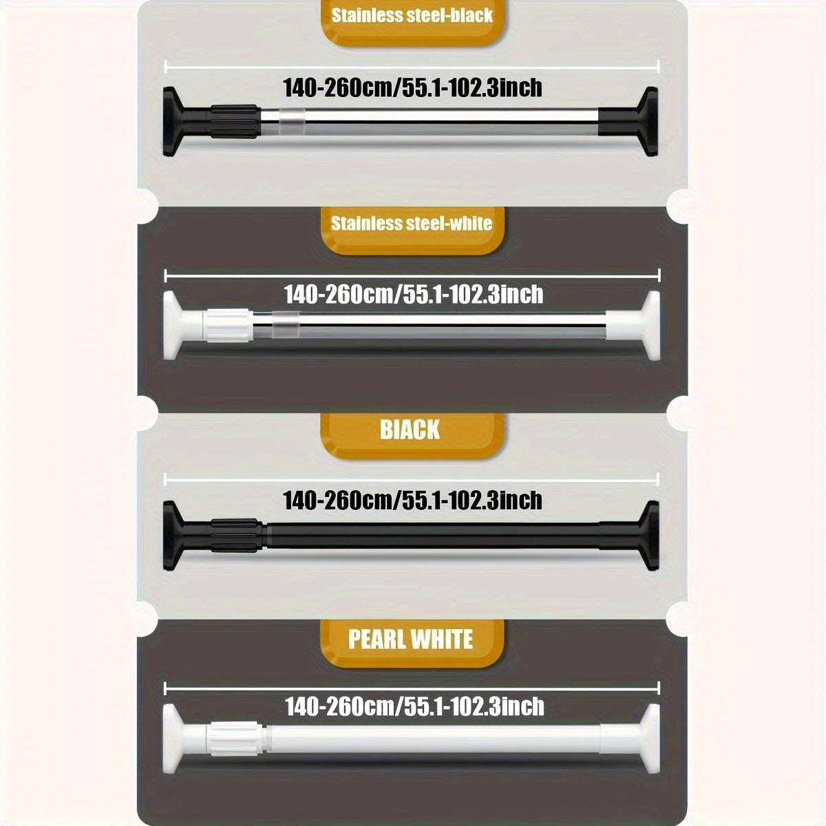 Adjustable Tension Shower Curtain Rod for Windows and Doors Easy Installation No Drilling