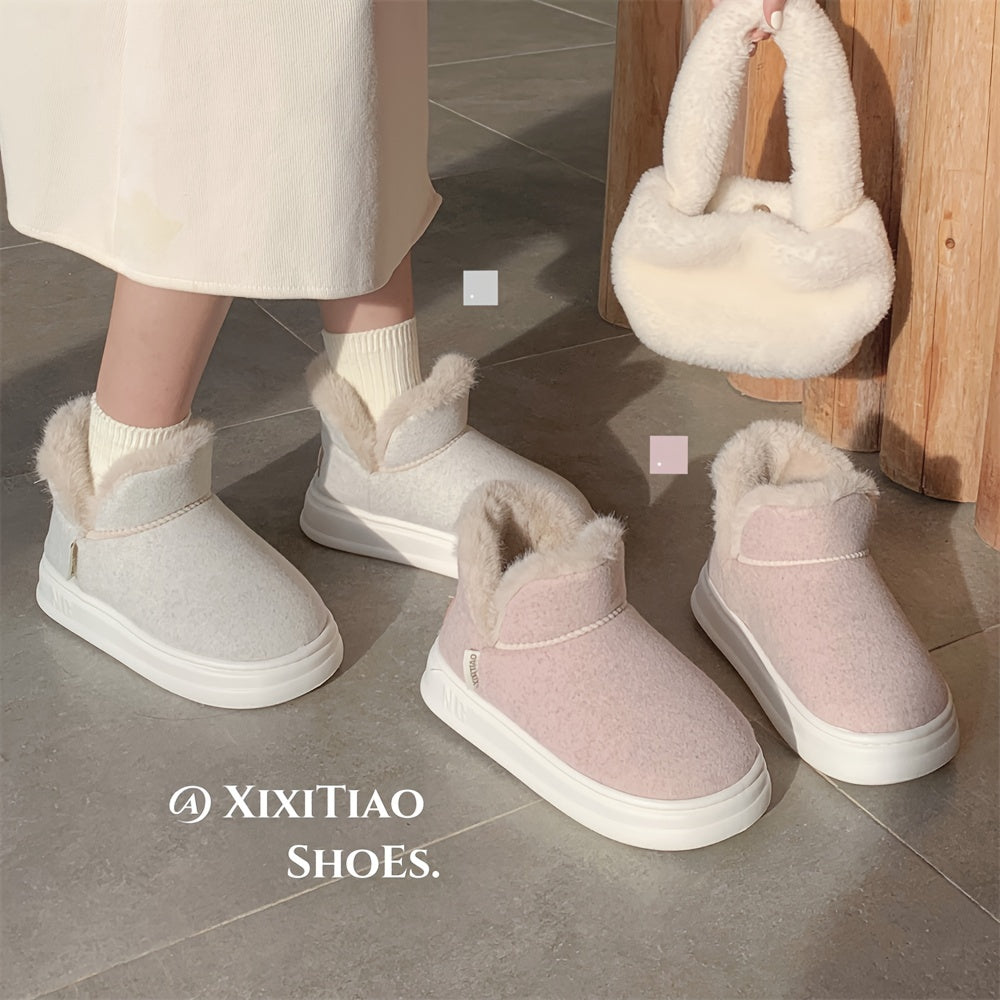 Детские меховые снегоступы противоскользящие зимние уличные повседневные для мальчиков и девочек низкий топ