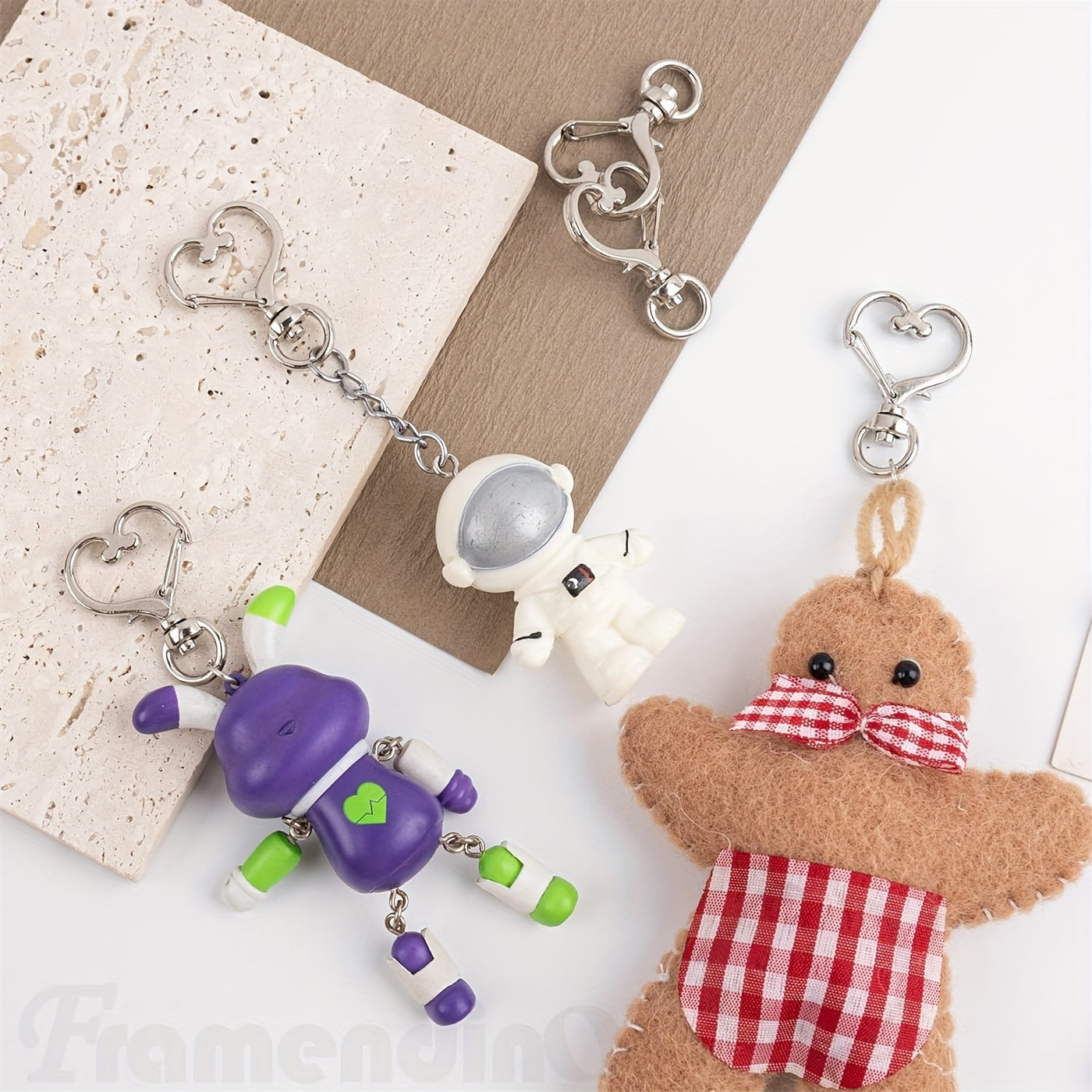 Zinc Alloy uchun 40 ta yurak shaklidagi burilish halqasi va kalit halqasi to'plami, zargarlik buyumlari va aksessuarlar uchun