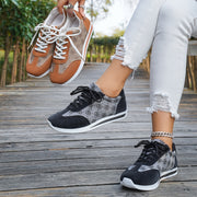 Women's Fashion Sneakers All-Season Low Top Casual Lace-Up Round Toe Rubber Sole