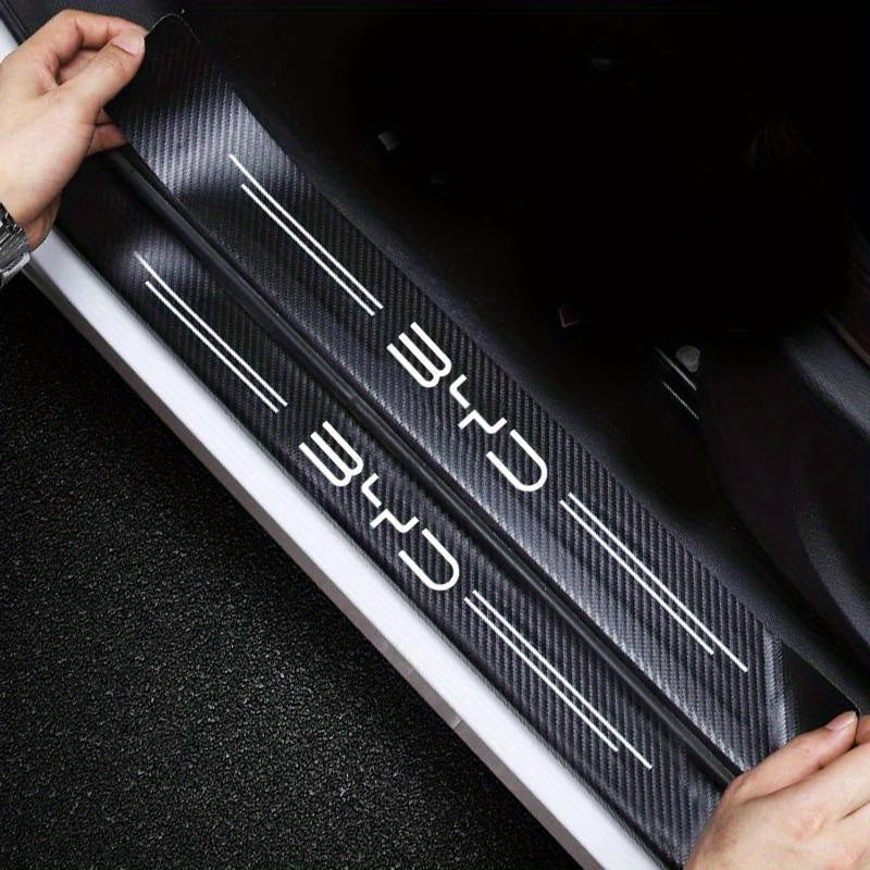 Car Door Sill Protective Stickers Carbon Fiber Scratch-Resistant Bumper Strips