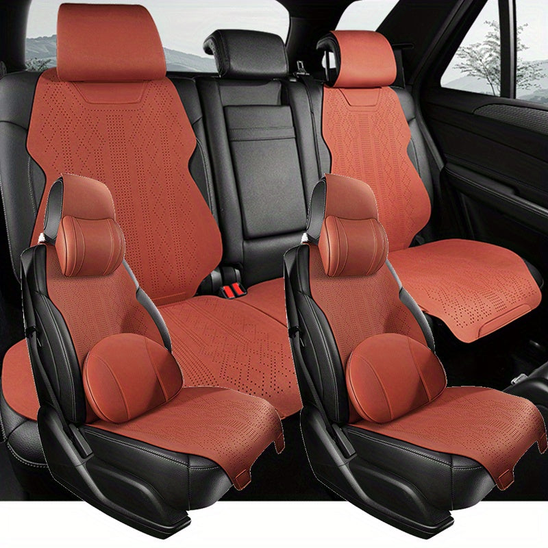 Universal avtomobil o'rindiq qoplamalari ultra yupqa suède nafas oladigan anti-slid barcha o'rindiqlar uchun