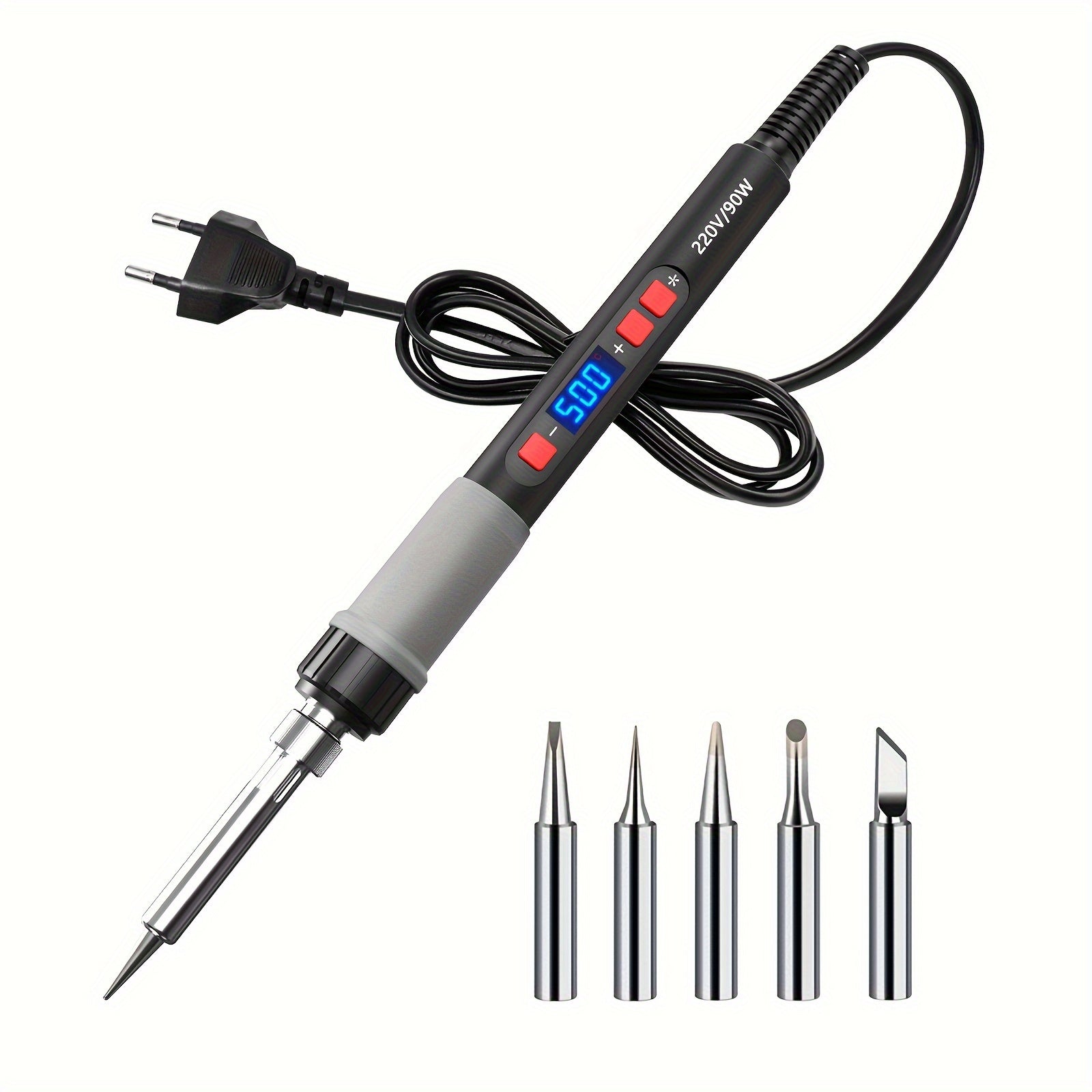 90W Digital Soldering Iron Kit with LCD Display Adjustable Temperature Rapid Heat Blue