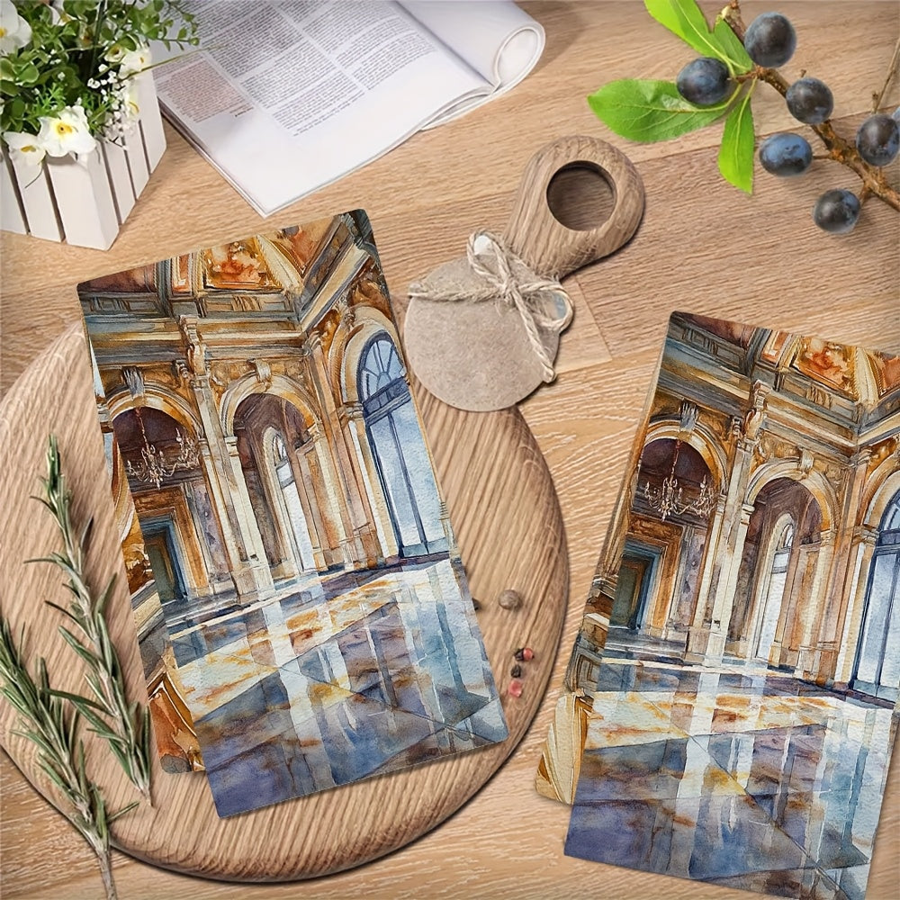 Set of 2 Ultra Soft Kitchen Towels 40x60cm Absorbent Dish Drying Decor