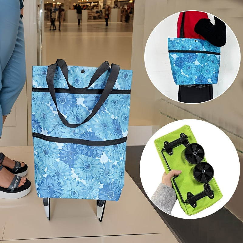 Foldable Large Capacity Shopping Cart for Groceries and More