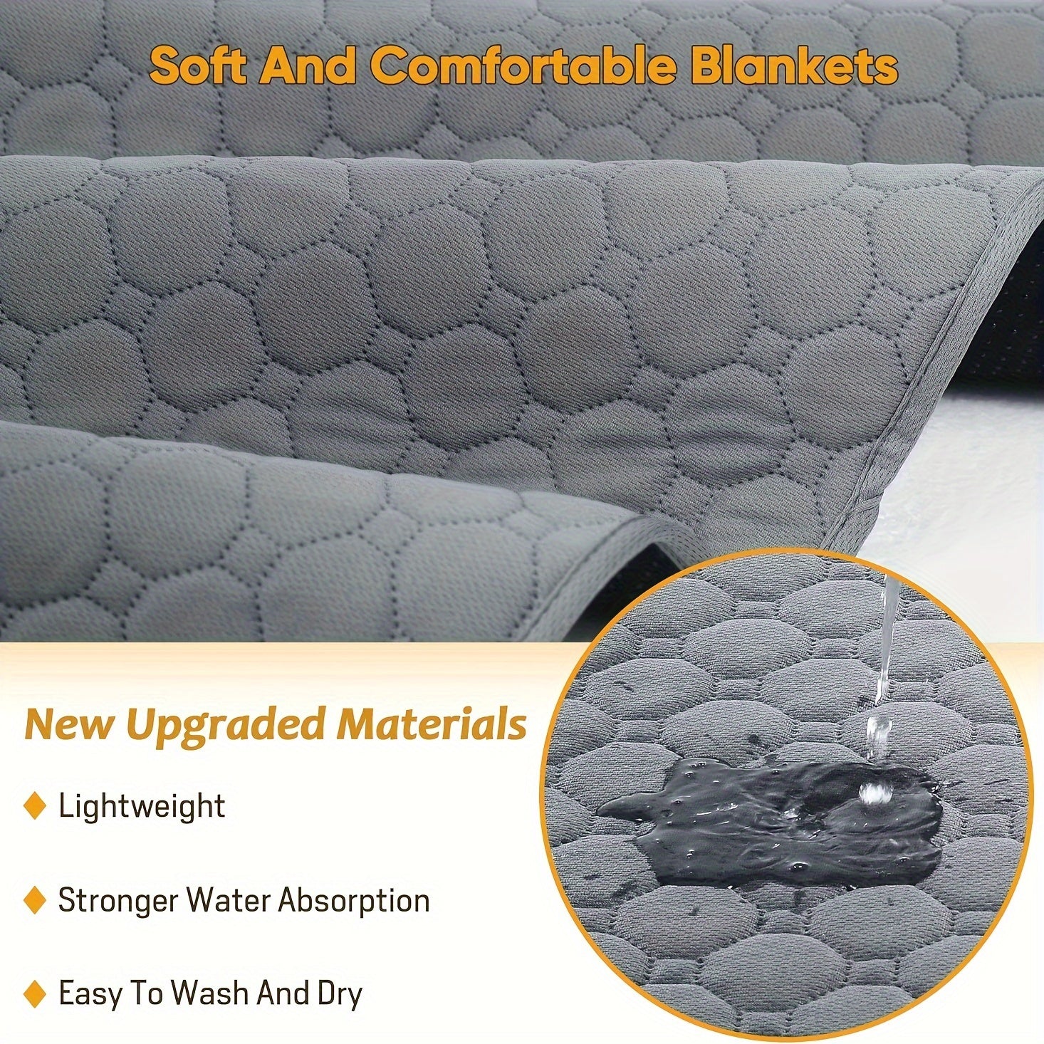 Washable Reusable Dog Training Pad Leak-Proof Absorbent Incontinence Mat