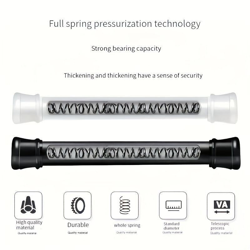 Adjustable Tension Curtain Rod with Anti-Slip Base Waterproof Easy Installation for Home and Bathroom