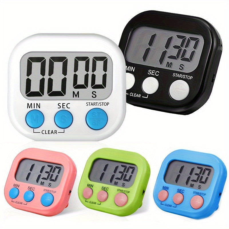 1/2/4 dona raqamli oshxona taymeri, magnetli orqa qismi bilan, pishirish, pishirish, sport, o'yinlar va ofis uchun. Batareyani o'z ichiga olmaydi.