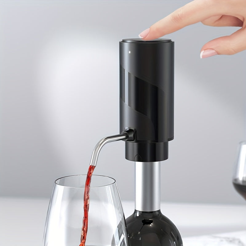 Electric Wine Aerator and Pourer Rechargeable with Quick Aeration and One-Touch Stop