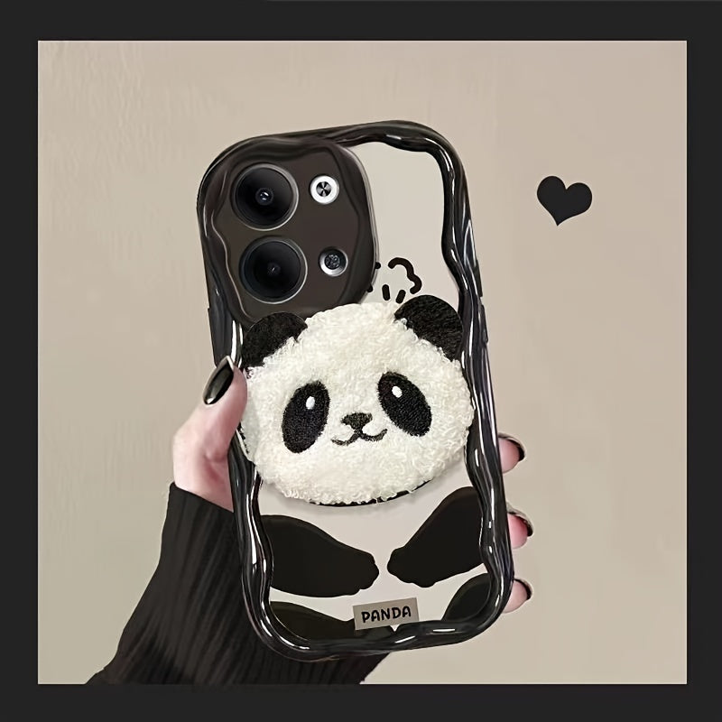 3D Plush Panda Phone Case for Redmi Note 13 Pro, 11, 12 Pro, 10, MI 11 Lite, Redmi 9C A