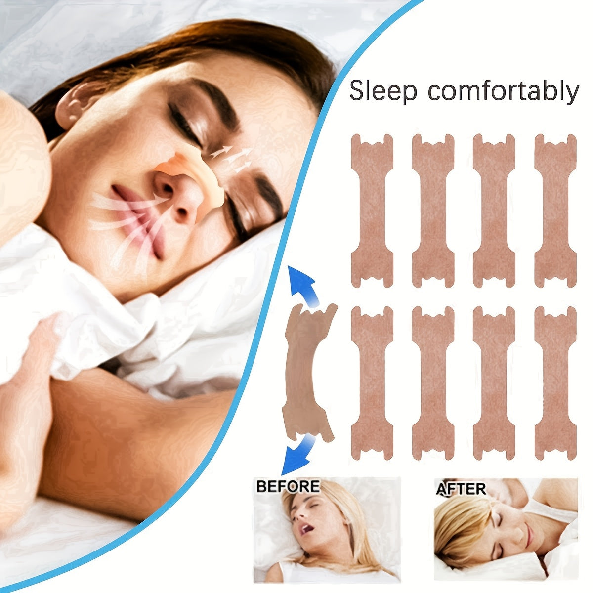 100pcs Breathable Anti-Snoring Nasal Strips for Better Sleep and Breathing
