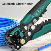 Automatic Wire Stripper and Cutter for Electricians with Self-Adjusting Insulation and Built-In Crimper
