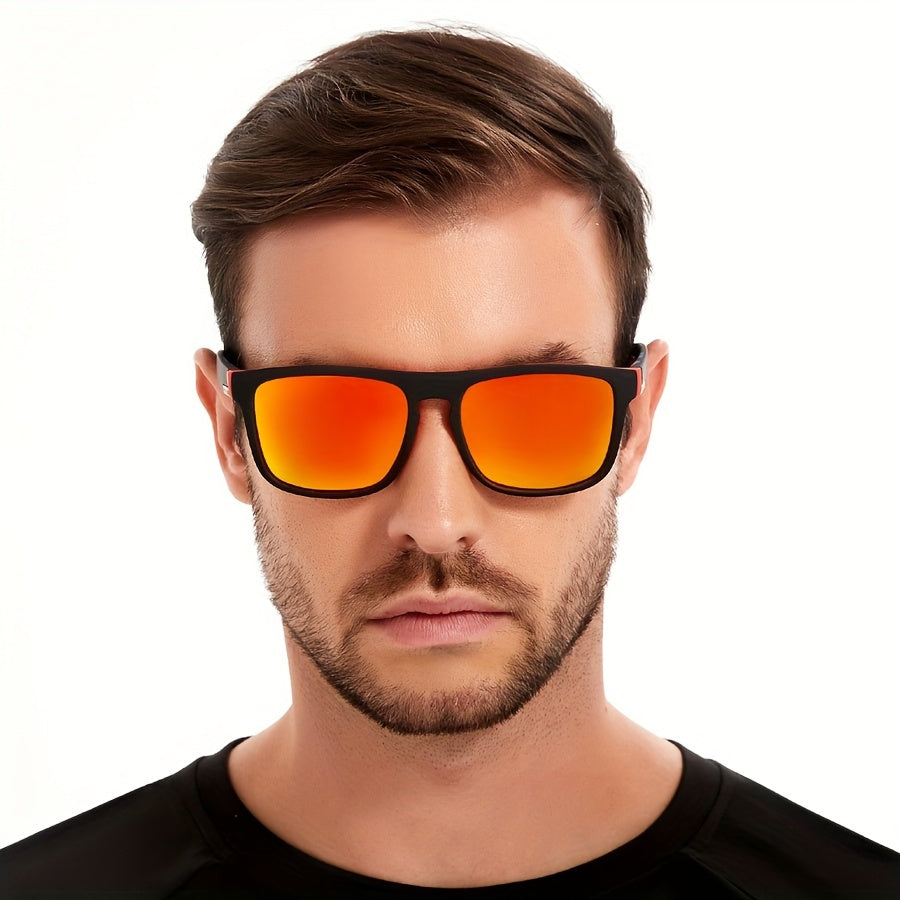 Uniseks vintage kvadrat ramkali ko'zoynaklar, haydash va sayohat uchun anti-yorqinlikli PC linzalar bilan