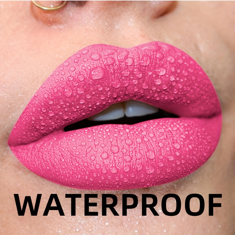 Женский стойкий матовый блеск для губ с высоким пигментом, нежирный, розовый