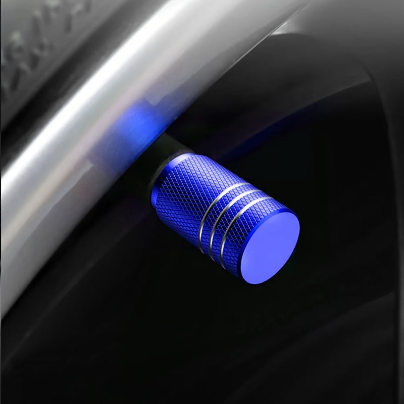 4 Piezas de tapas de válvula de neumático de metal para coches, cubiertas protectoras rojas y doradas