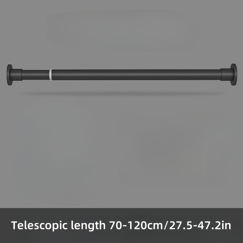 Barra de cortina telescópica de metal ajustable con tensión de resorte, diseño sin taladro para ducha y ventana