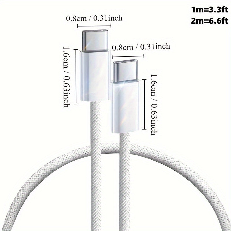 USB C to USB C Fast Charging Cable 240W Nylon Data Transfer 1M or 2M
