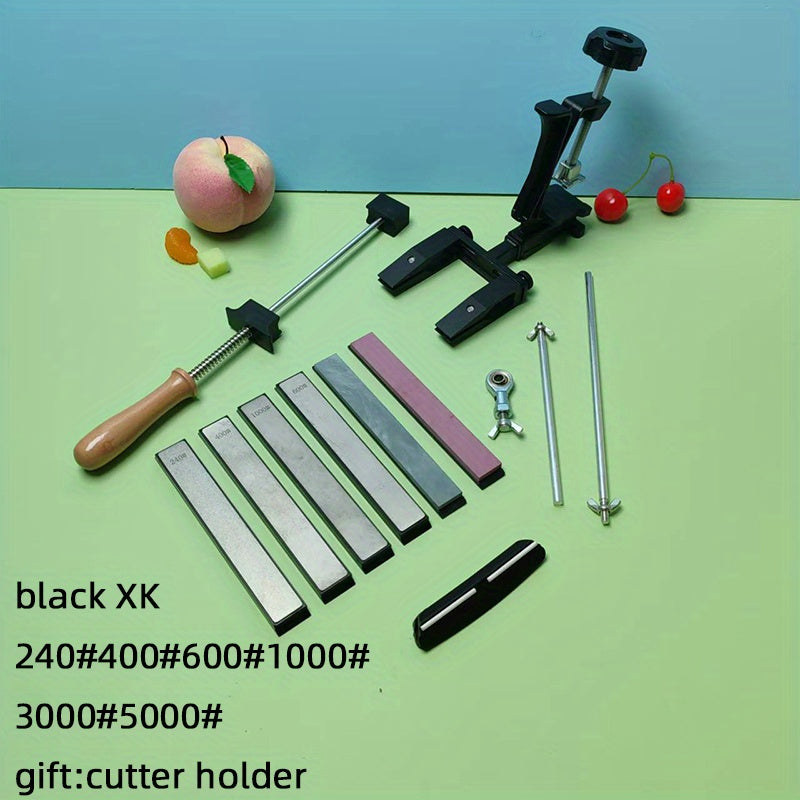 Diamond fixed angle knife sharpener with adjustable tension ergonomic handle for chefs and home cooks