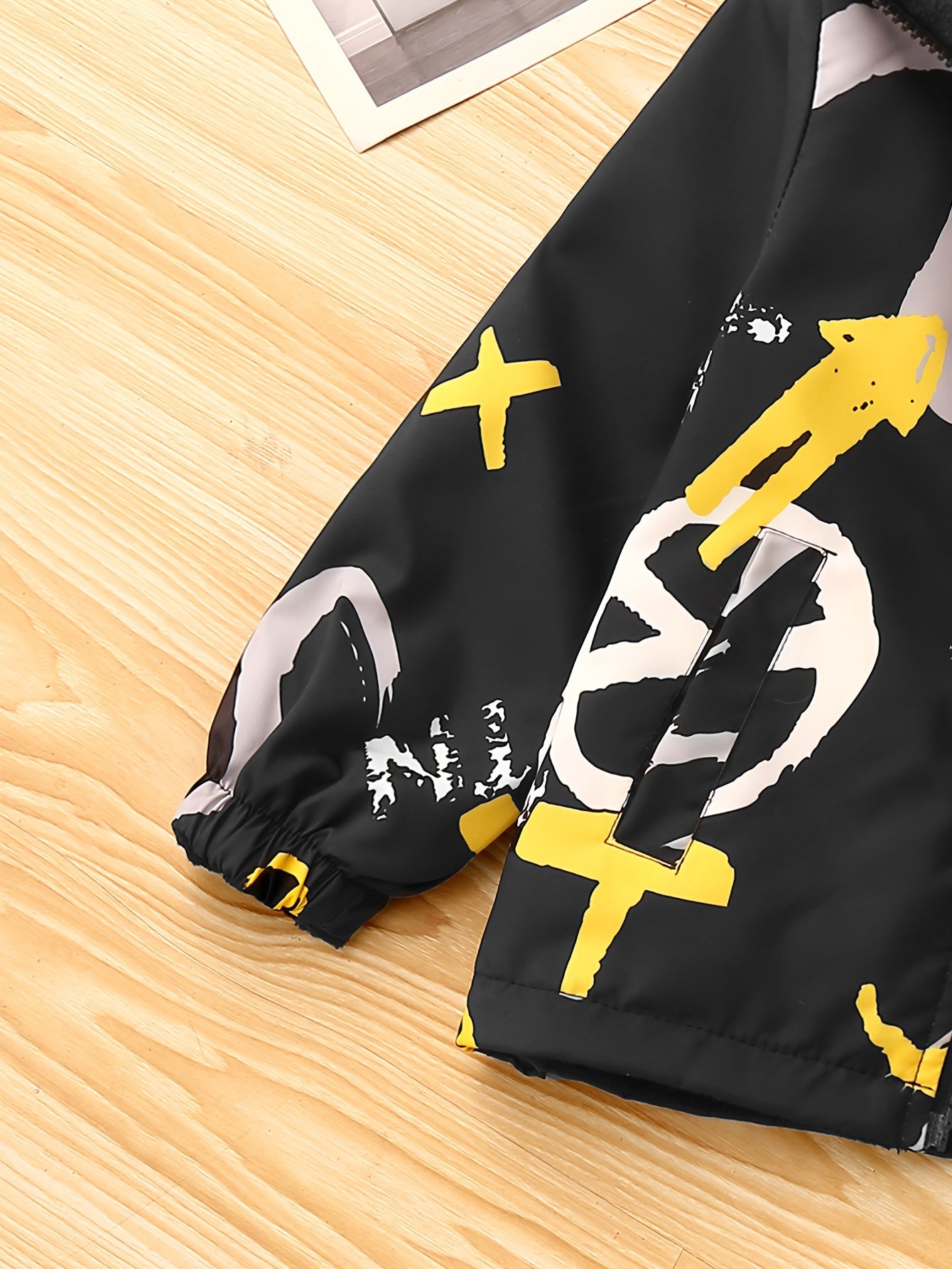 Детская двусторонняя флисовая куртка с геометрическим узором, капюшон на молнии для осени и зимы