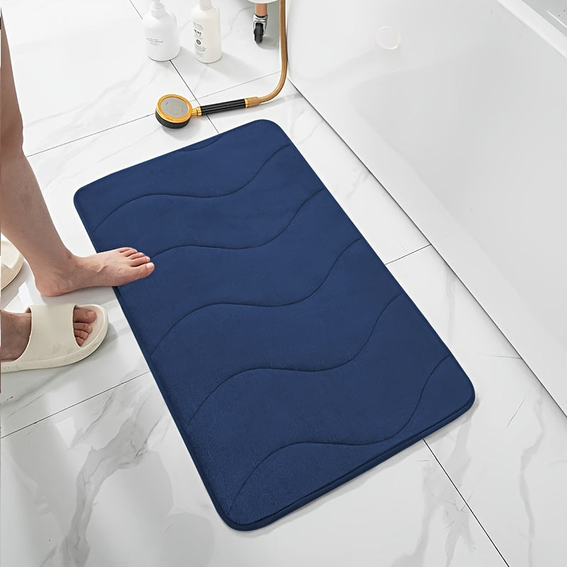 Soft Absorbent Waterproof Rectangular Bath Mat for Bathroom Shower Tub