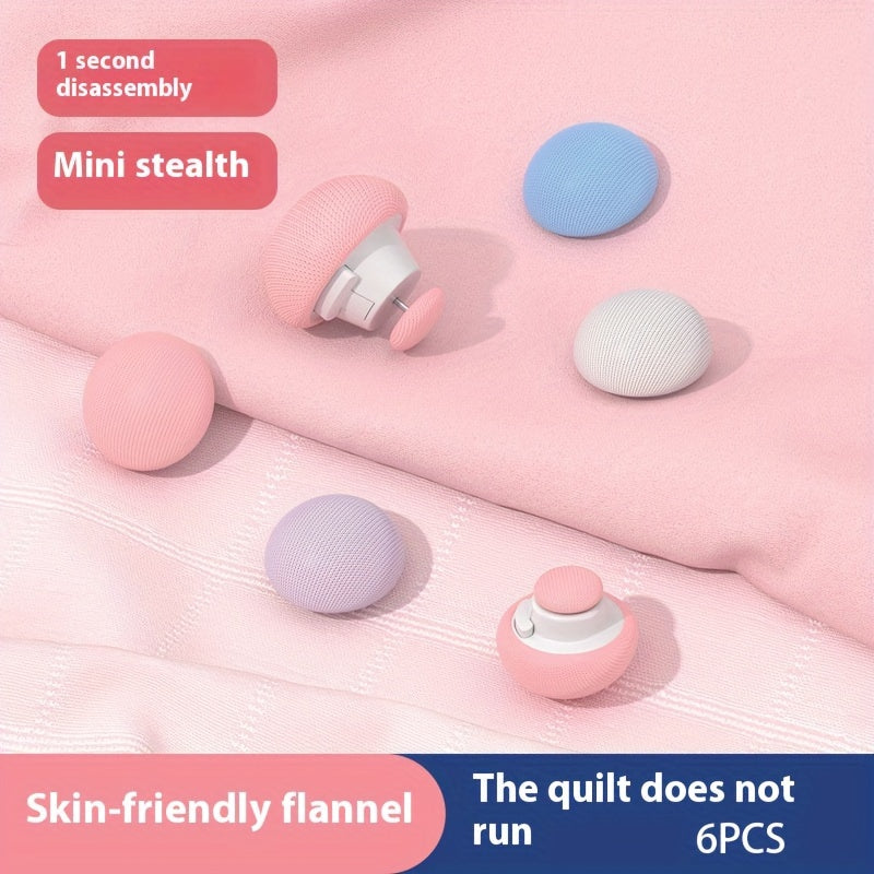 Grey 6-Pack Bed Sheet Holders with One-Click Release and Non-Slip Grippers