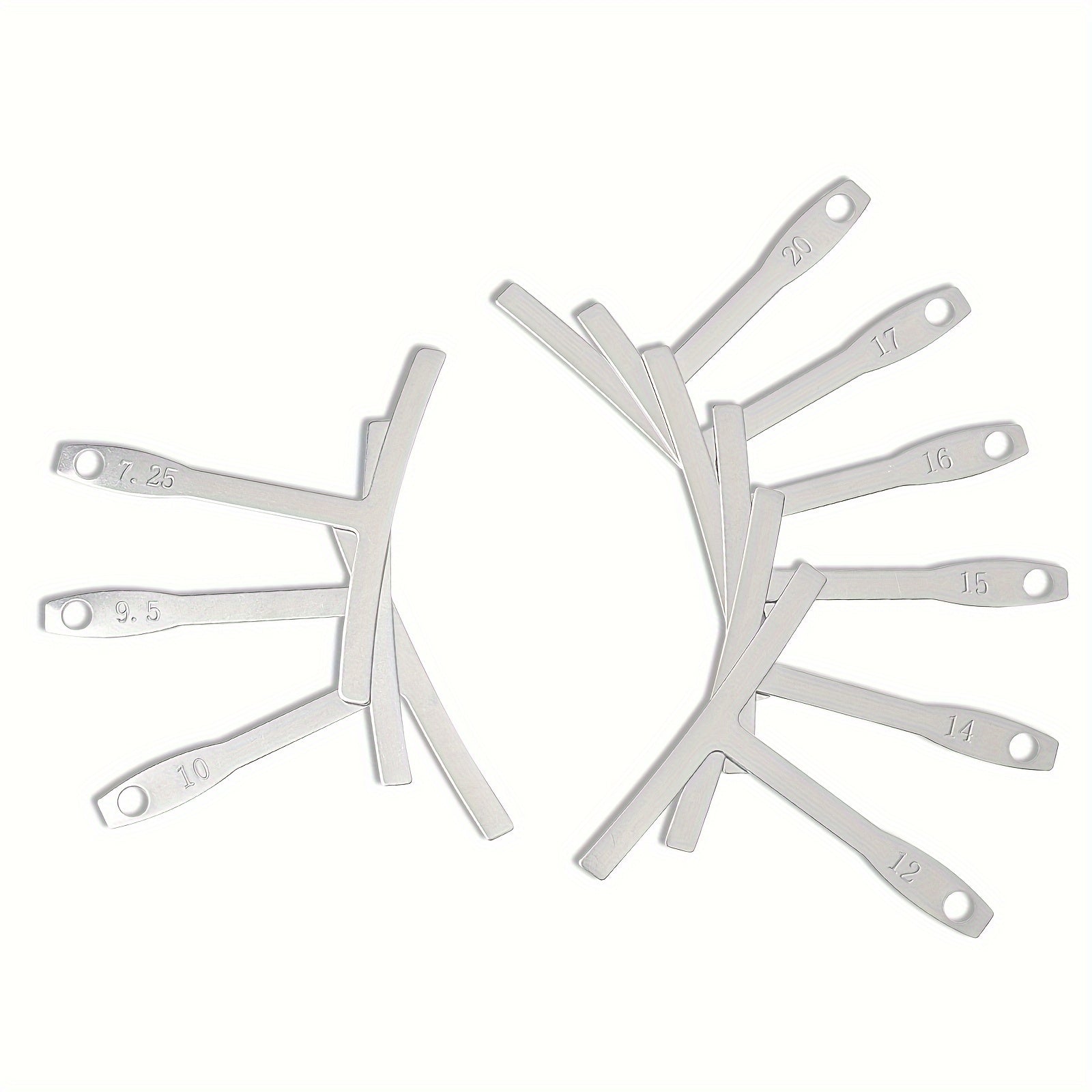 Set of 9 Stainless Steel Guitar Fingerboard Radius Rulers for Repair and Adjustment