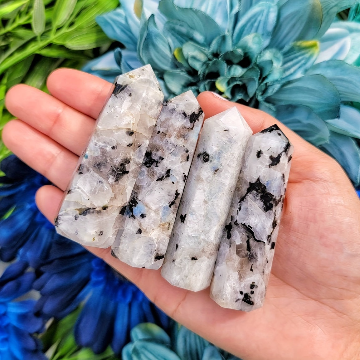 Moonstone Tower Rock Crystal Loose Stone for Home Decor and Gifts