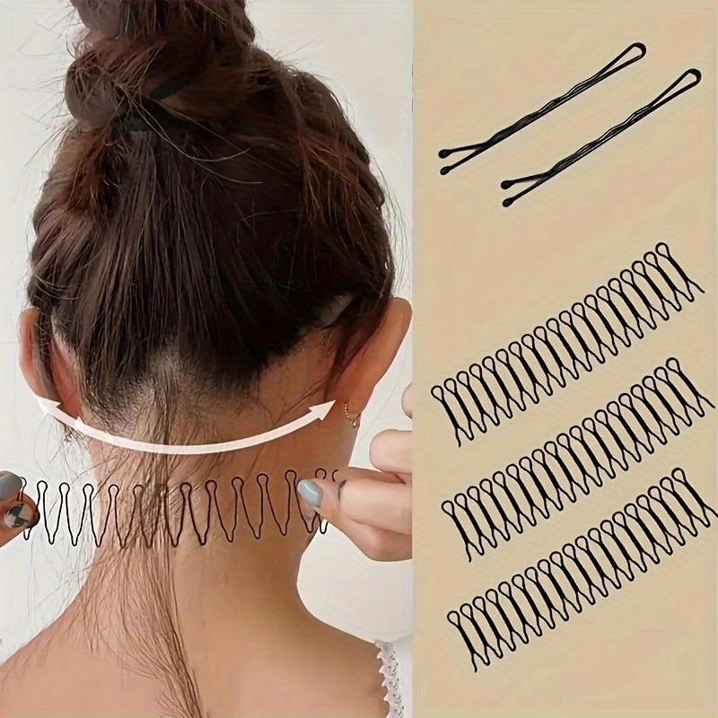 Women Wavy Hair Combs Set Solid Color Styling Finishing Bangs Holder