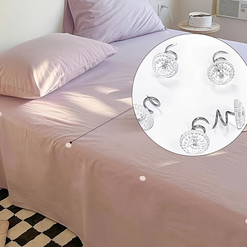 Set of 50 Transparent Bed Skirt Pins for Securing Covers and Skirts