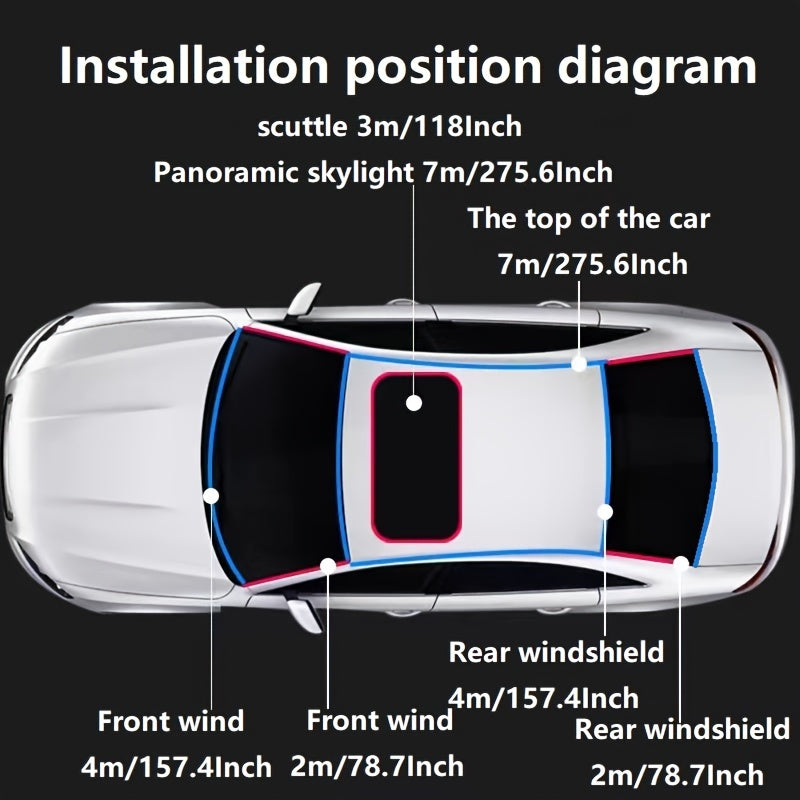 Weatherproof Synthetic Rubber Car Windshield Edge Seal Strip Left Side Auto Roof Protector