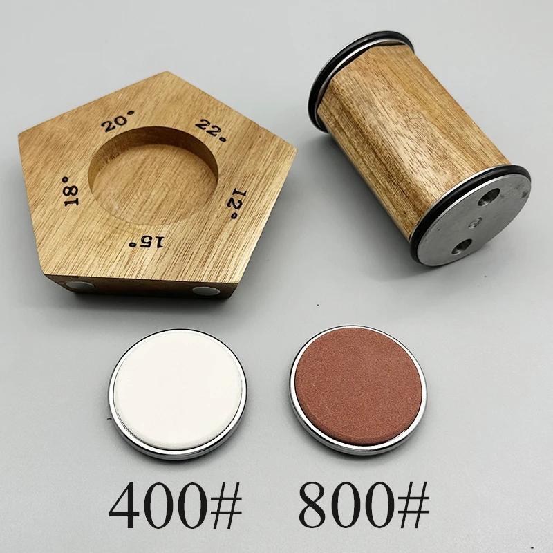 Набор точилок для ножей из алмазной наждачной бумаги, 5 углов, магнитный держатель, кухня