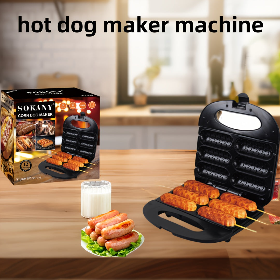 Tostadora de gofres de acero inoxidable para desayunos rápidos con control de botón pulsador