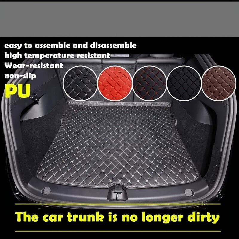 Car Trunk Mat Leather Style for SUV 7-Seater Non-Slip Wear-Resistant