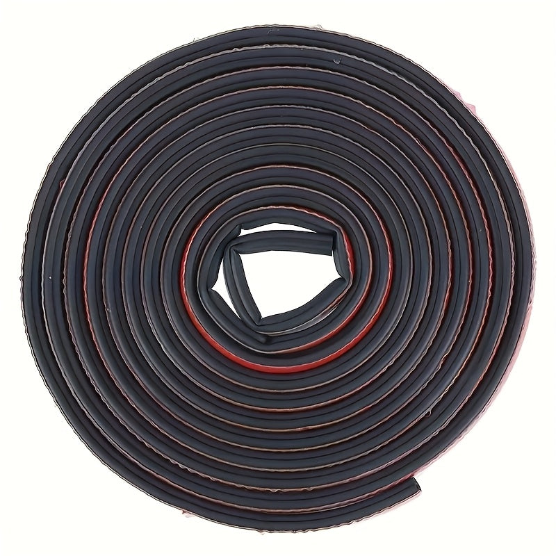 Car Door Trunk Seal Strip Black Red Rubber Soundproof Weatherstripping 5M