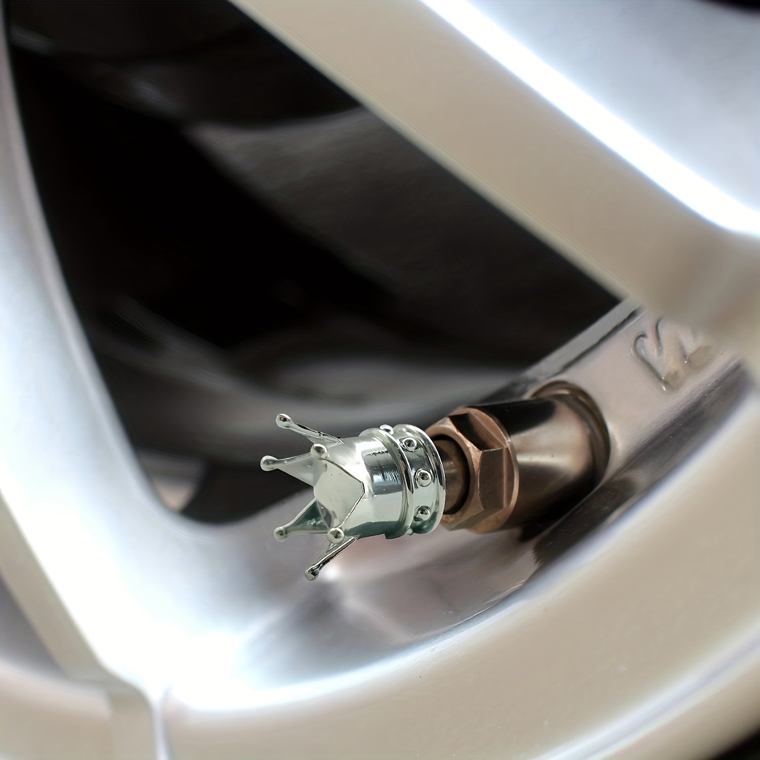 Tapones de válvula de neumático para ruedas de coche de plata de 4 piezas para coches y motocicletas