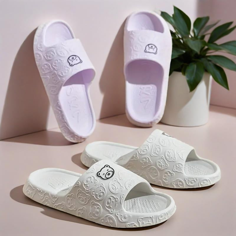 Ayollar uchun EVA slaydlar, sirpanishga qarshi ichki va tashqi uy choyshablari, qora va oq aksentlar