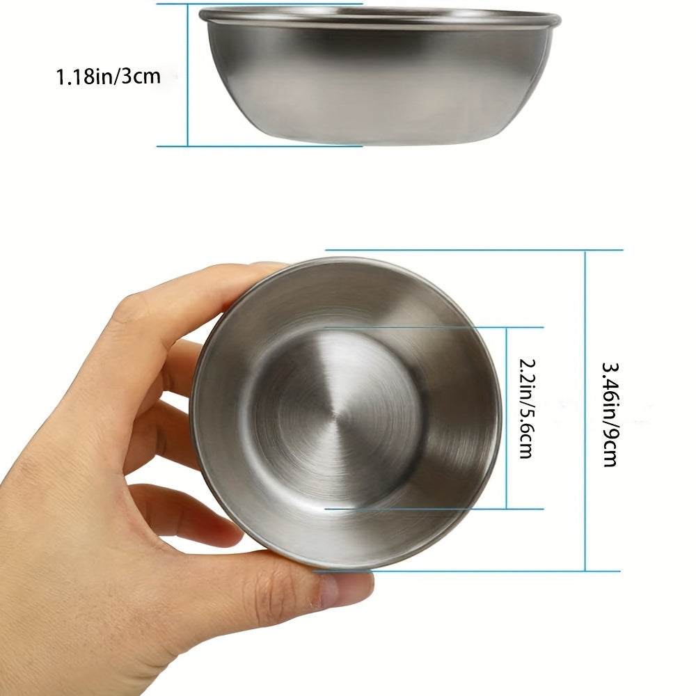 Juego de tazas de acero inoxidable pequeñas para salsas, 6 tamaños