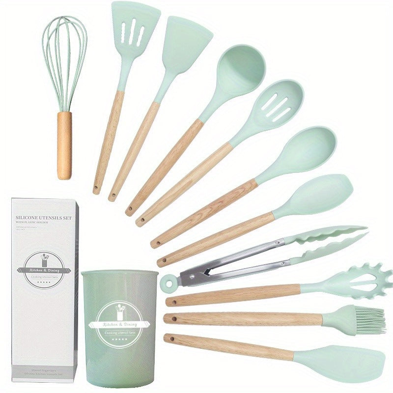 Silicone Kitchen Utensil Set 12 Pieces Non-Stick Food Grade Cooking Tools