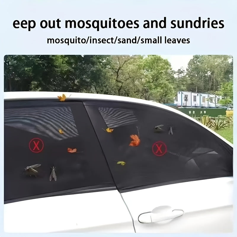 Black Sunshade for Car Windows Elastic Thermal Insulation UV Protectant