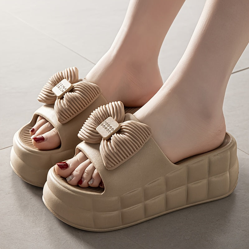 Ayollar EVA slayd sandallari yozgi ochiq barmoqli, lenta bilan, qalin tagli, yopishqoqsiz, qora