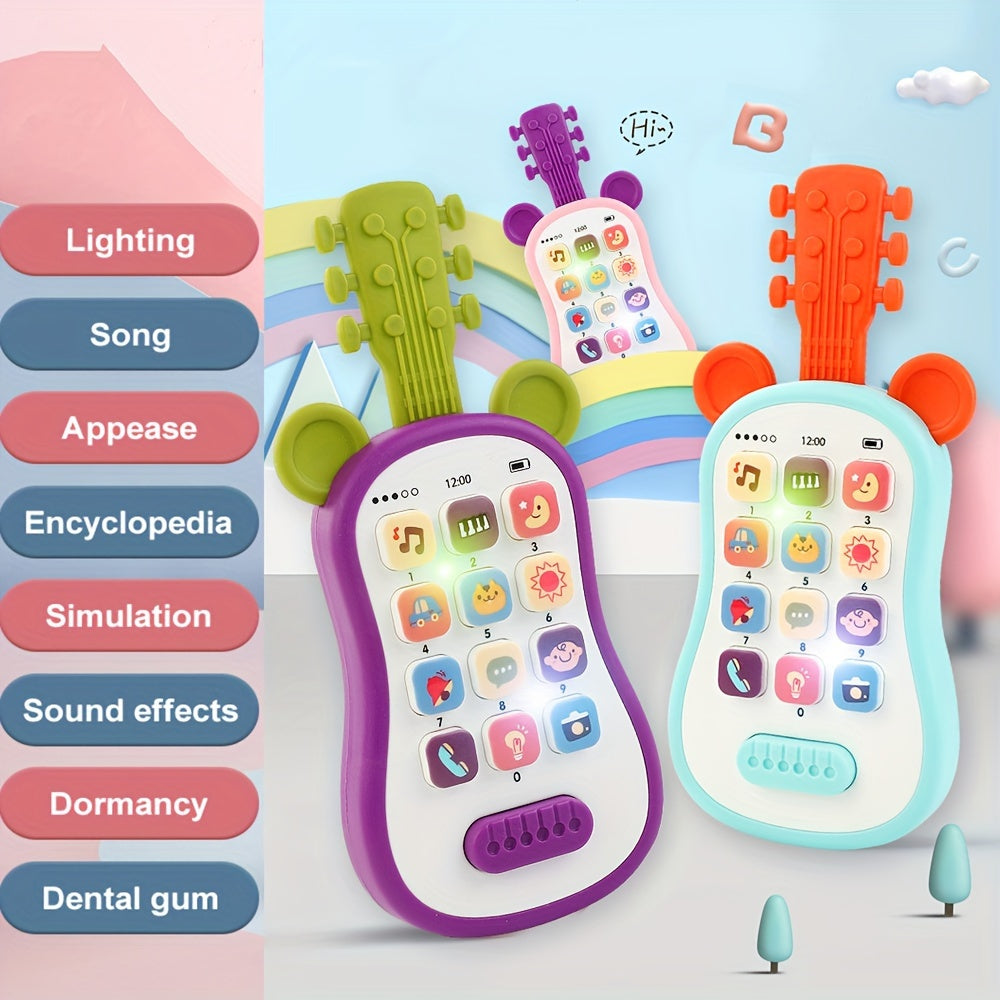 Juguete educativo para niños de 0 a 3 años Teléfono en forma de guitarra con música y efectos de sonido