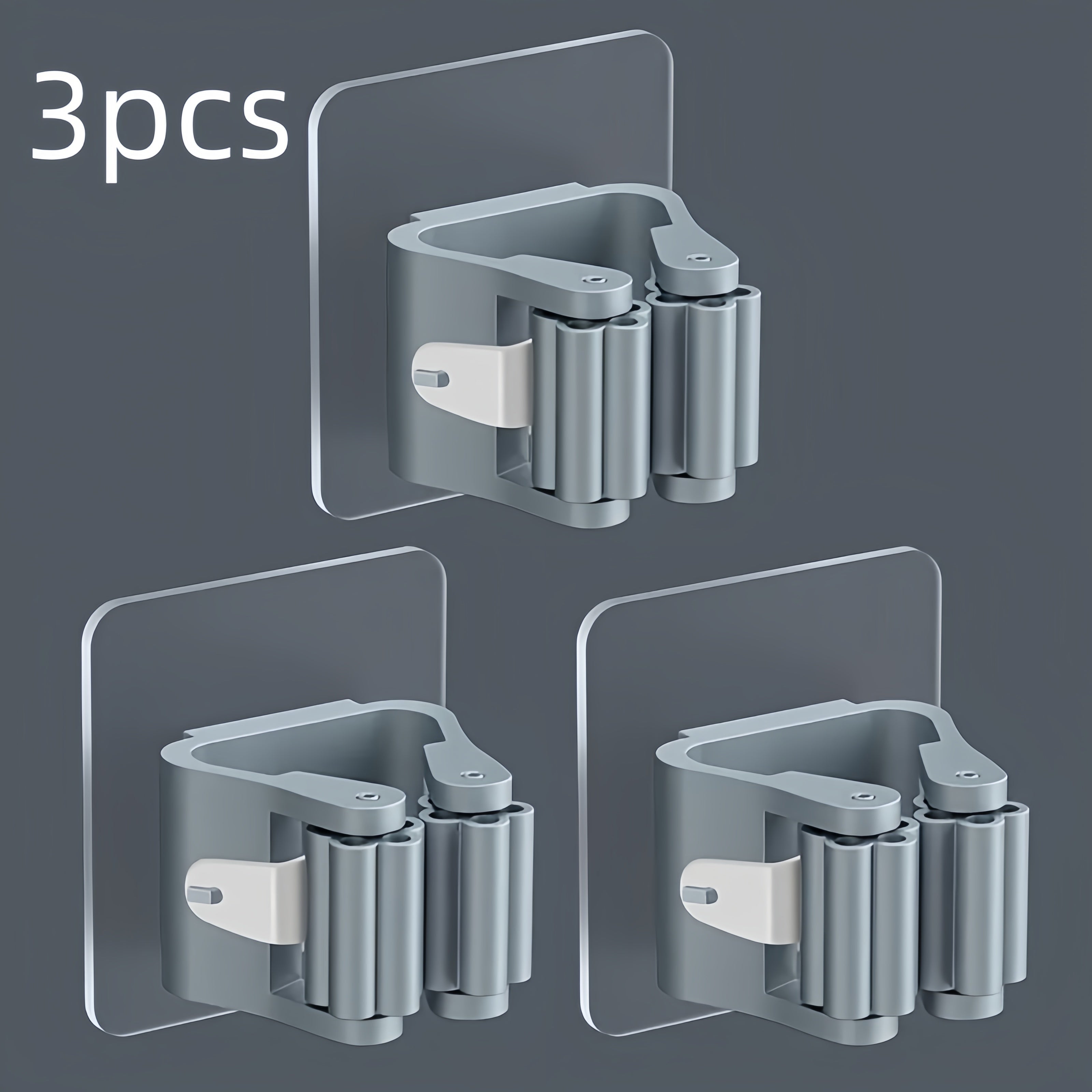 Organizador de mopa de pared con 3 o 4 ganchos antideslizantes impermeables para baño, cocina y jardín