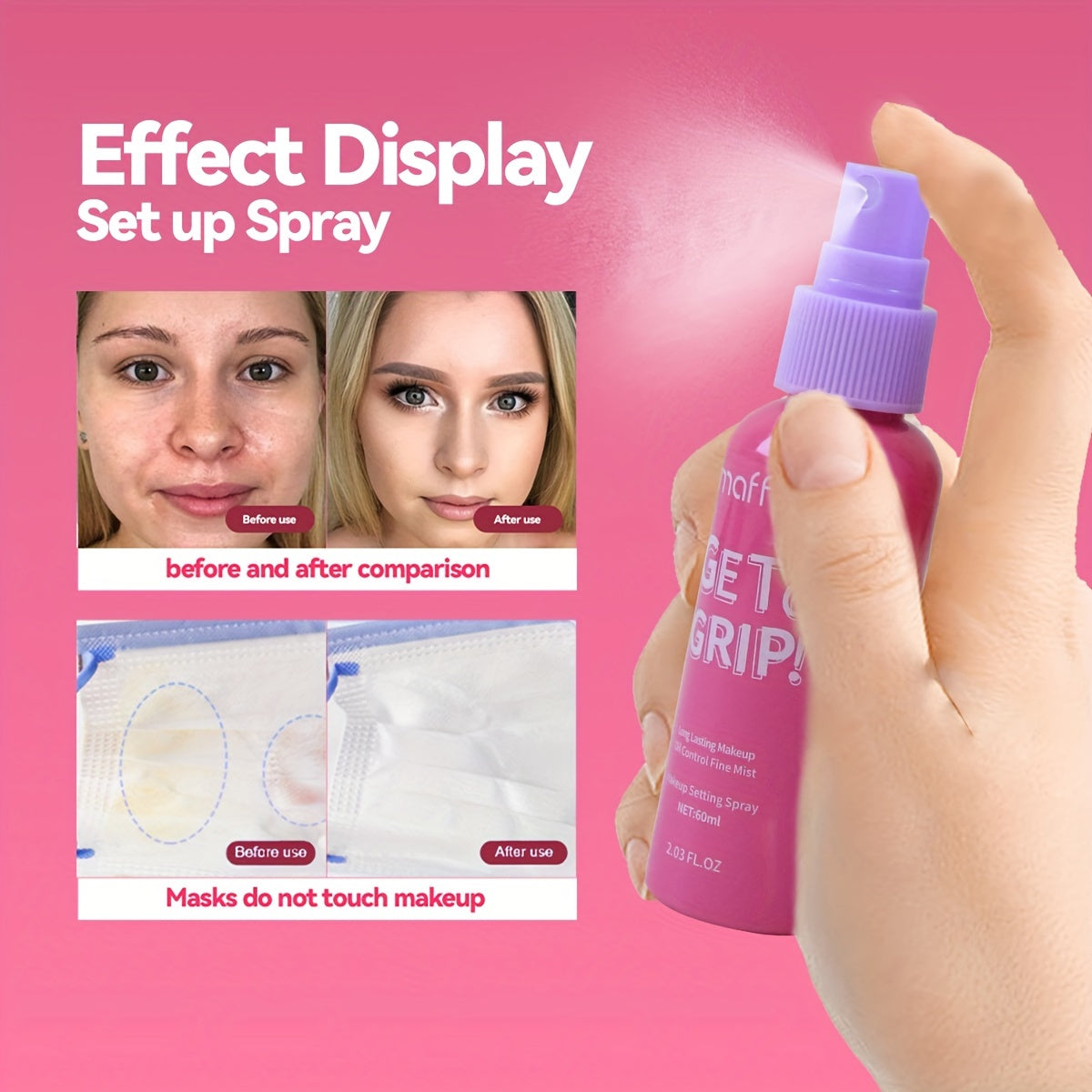 Women Watermelon Scented Makeup Setting Spray Waterproof Long-Lasting