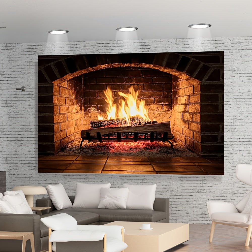 Elegant Polyester Fabric Backdrop for Living Room Fireplace Holiday Decor