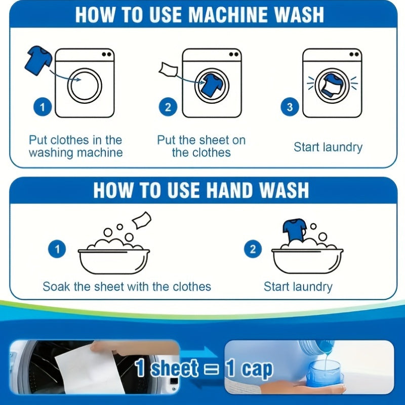 150 hojas de detergente para ropa rosa para lavado a mano y a máquina